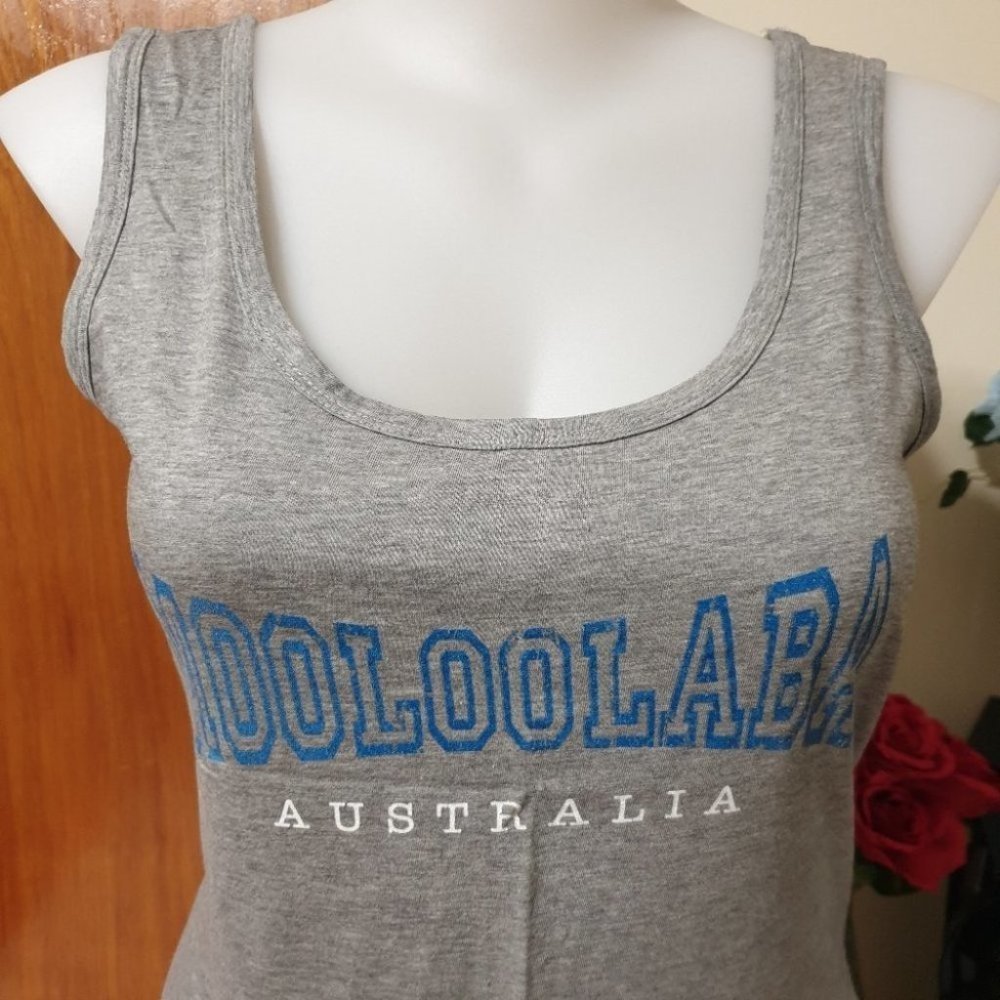 Between the Flags (BTF) AU-14 Gray Sleeveless Singlet Top Tee 100% Cotton NWOT - Picture 3 of 10